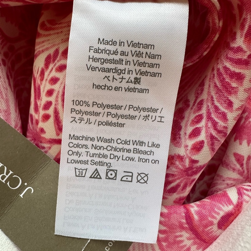 J. Crew Pink and White Paisley Satin Midi Skirt. NWT - Picture 4 of 6